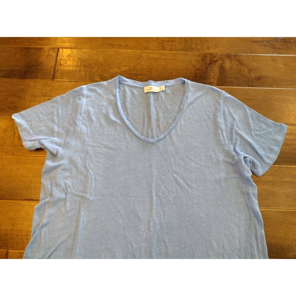 VINEYARD VINES Women's EEUC light blue short-sleeve 100% Linen top - XL - Picture 3 of 7
